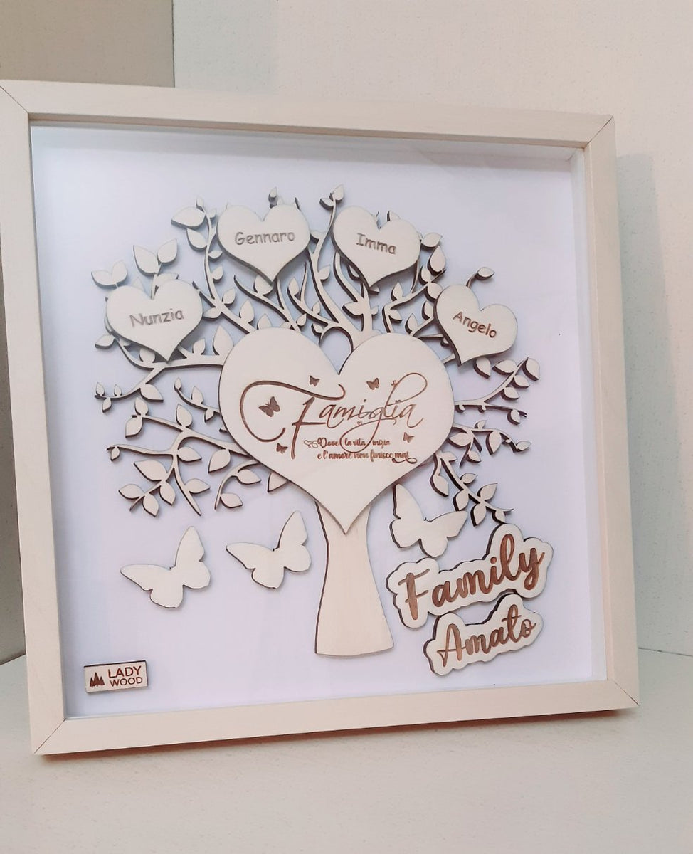 Albero della vita in cornice personalizzata – Lady Wood