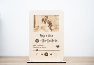 Targa o Cuore personalizzato con foto e codice Spotify